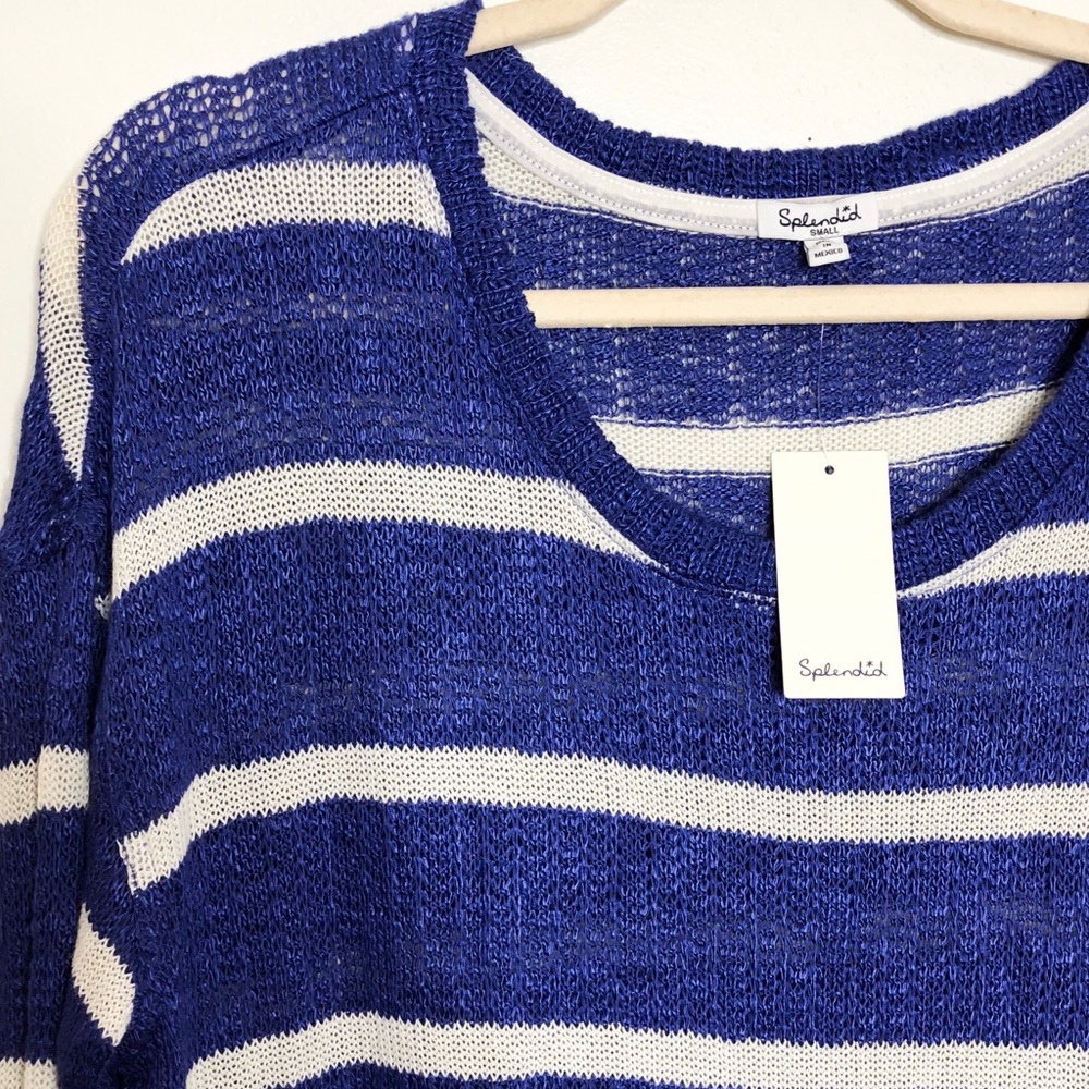 Splendid | Rayon Stripped Long Sleeve Blouse - Picture 2 of 5